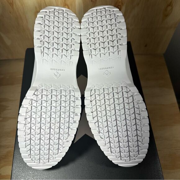 New in Box Converse Chuck Taylor White Leather Platform Shoes Women’s Size 10.5 - Picture 6 of 7